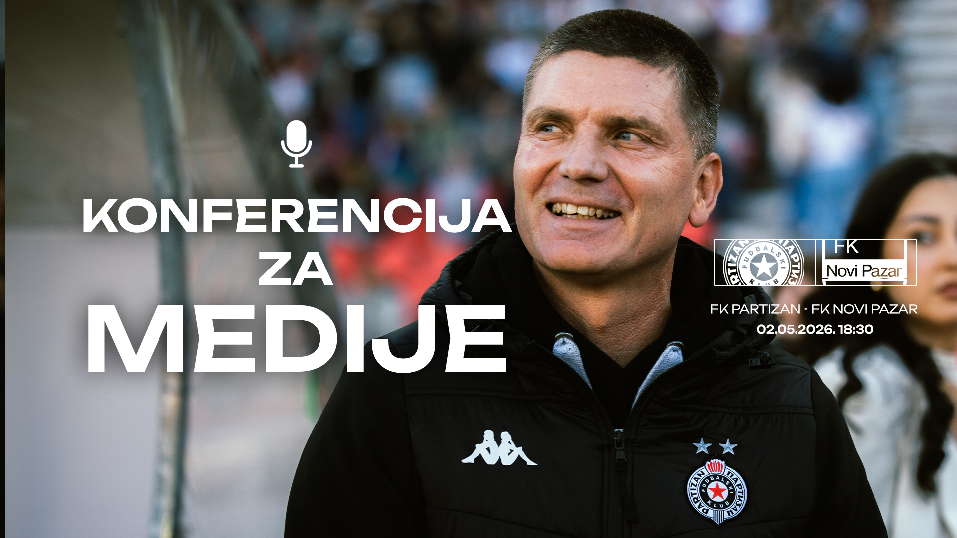 Konferencija za medije pred utakmicu 4. kola plej ofa Mozzart Bet SLS FK Partizan - FK Novi Pazar